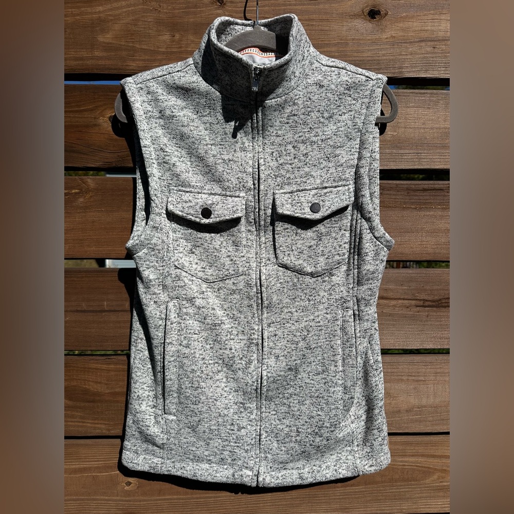 The Normal Brand Men's Heathered Gray Knit Full Zip Mock Neck Vest